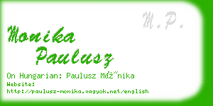 monika paulusz business card